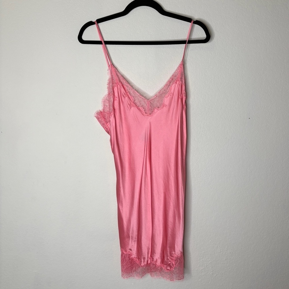 Cosabella X Journelle Charlotte Short Slip 100% Silk Lace Trim Pink Size Small - Picture 8 of 8